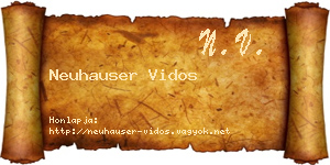 Neuhauser Vidos névjegykártya